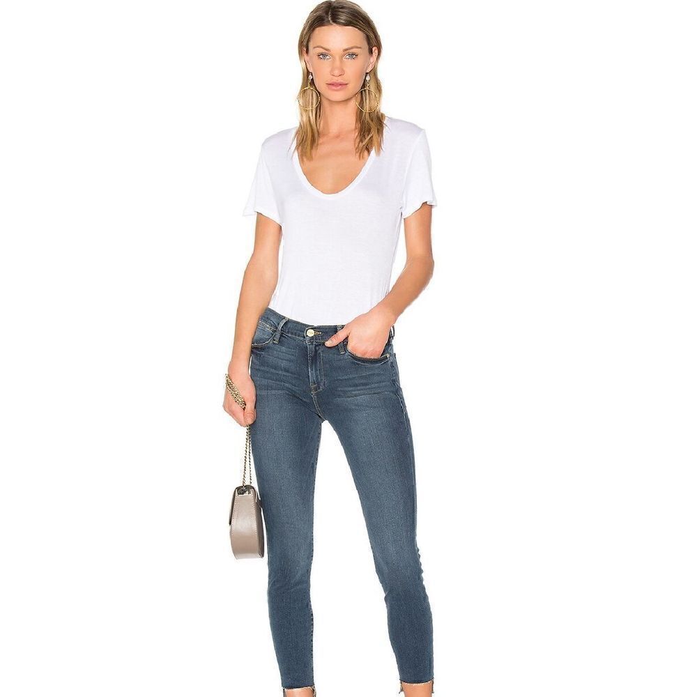 EUC Frame Denim Le High Skinny Stagger Hem